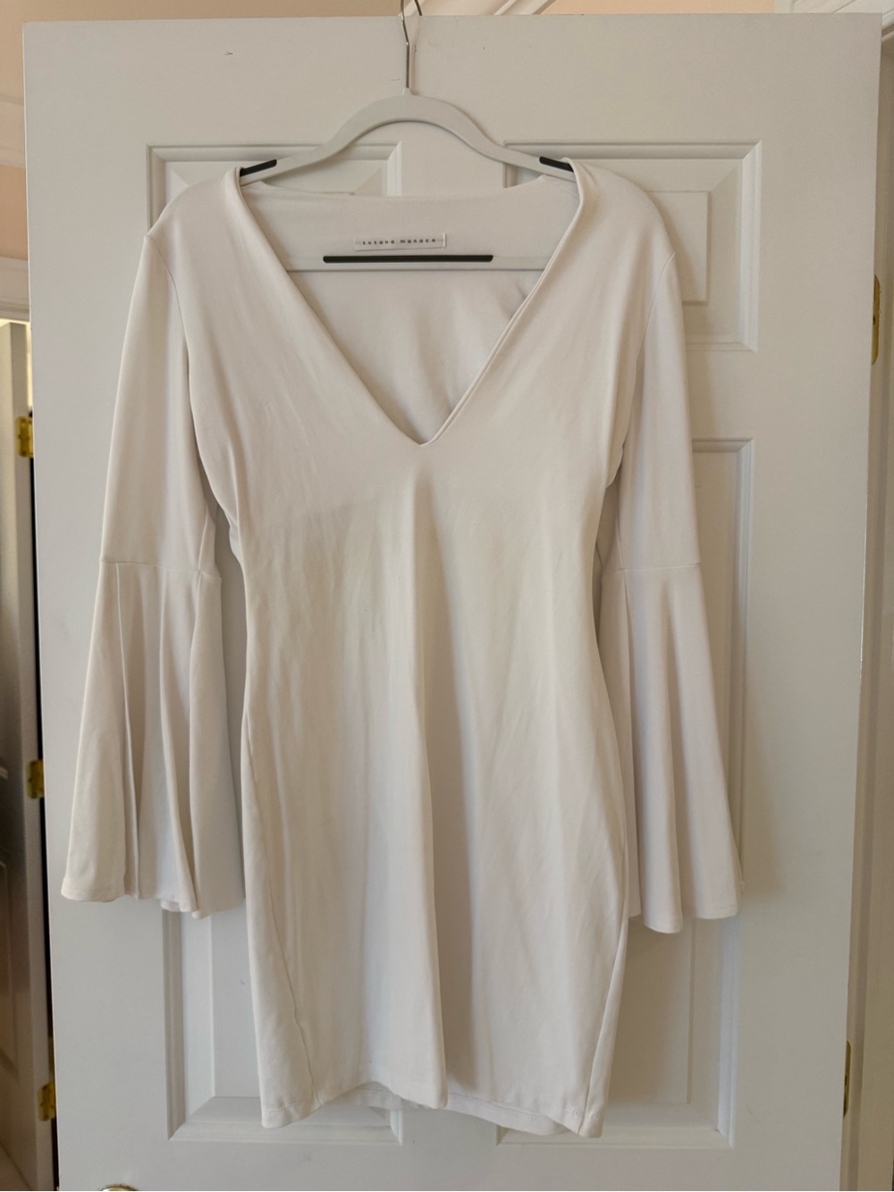 Susana Monaco White V-Neck Bell Sleeve Tunic